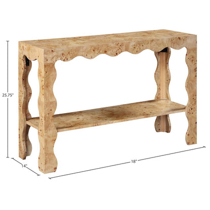 Vassa Natural Burl Veneer Console Table