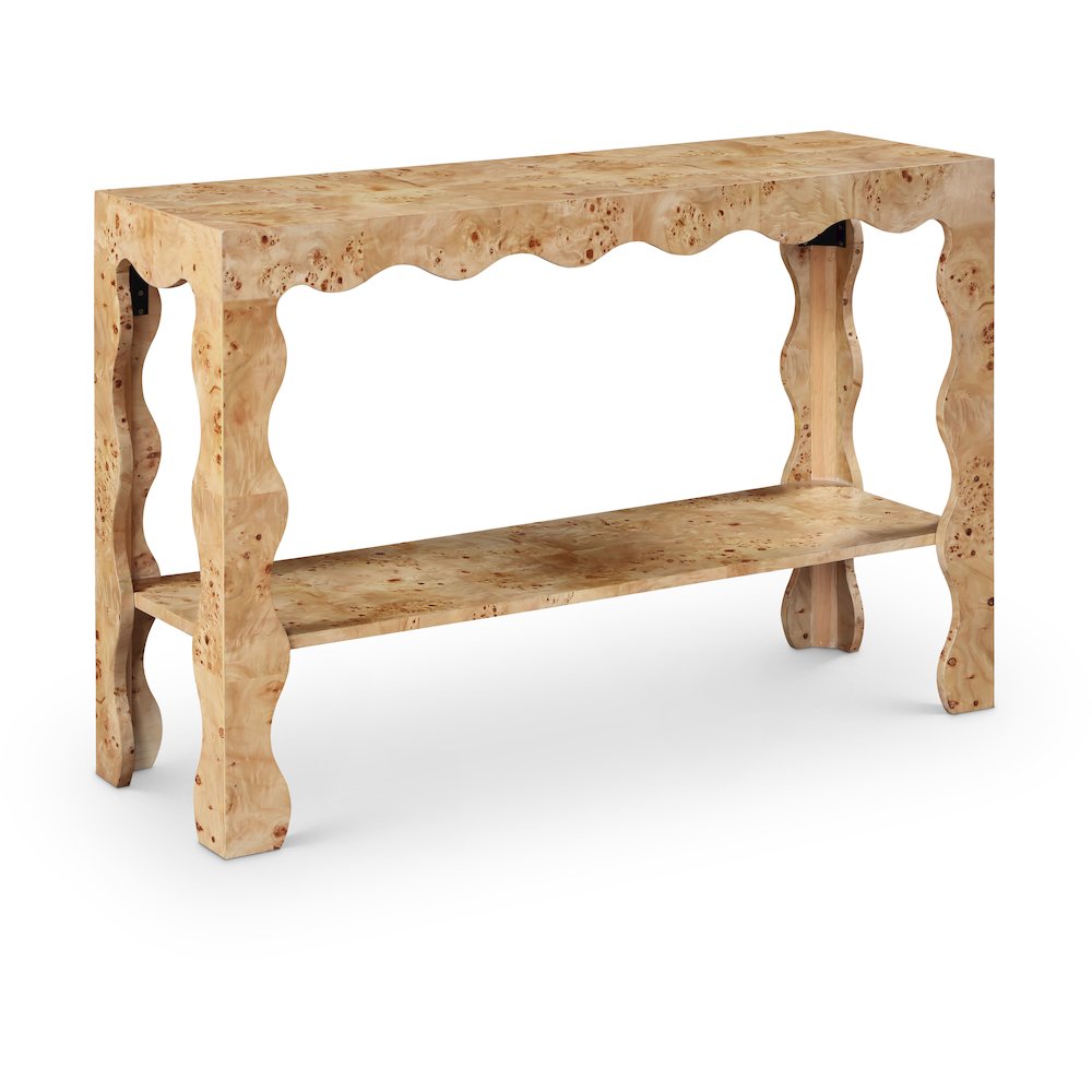 Vassa Natural Burl Veneer Console Table