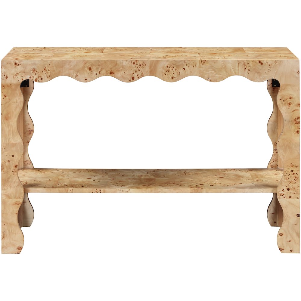 Vassa Natural Burl Veneer Console Table