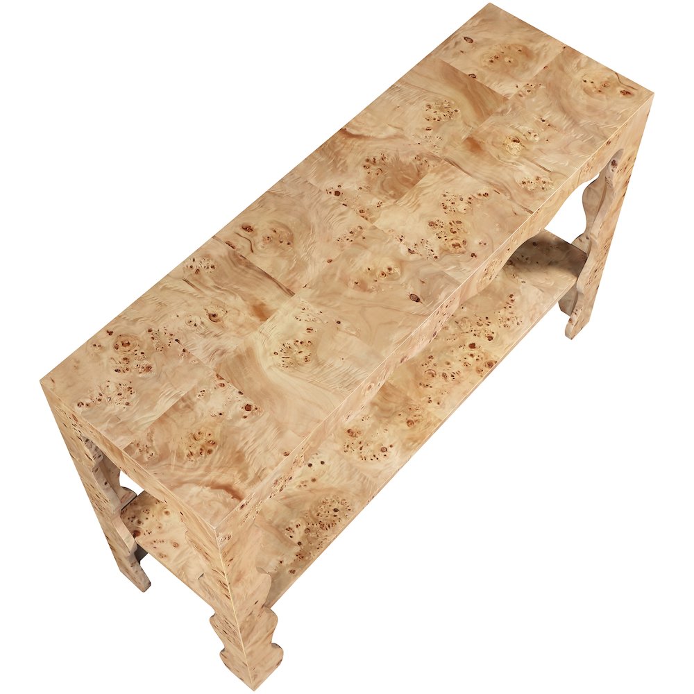 Vassa Natural Burl Veneer Console Table