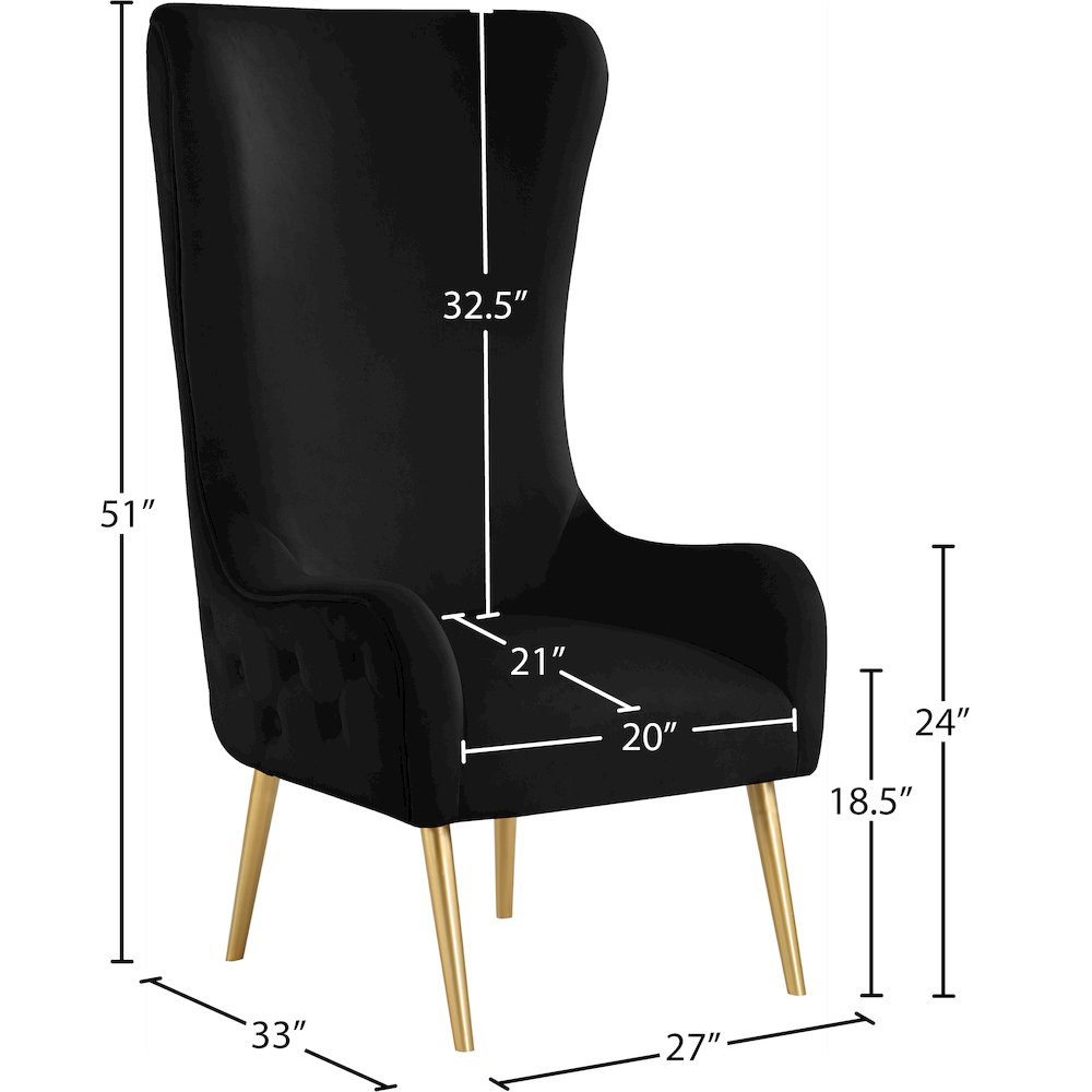 Alexander Black Velvet Accent Chair
