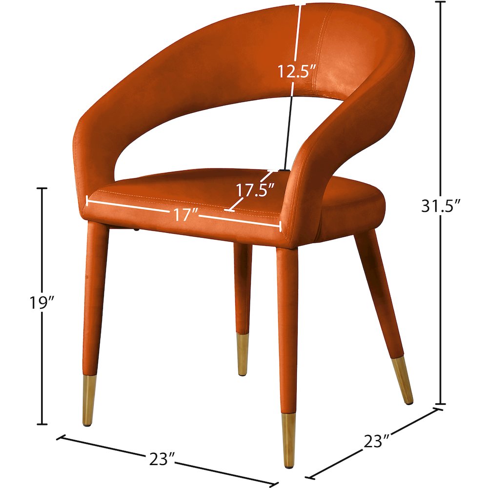 Destiny Cognac Velvet Dining Chair