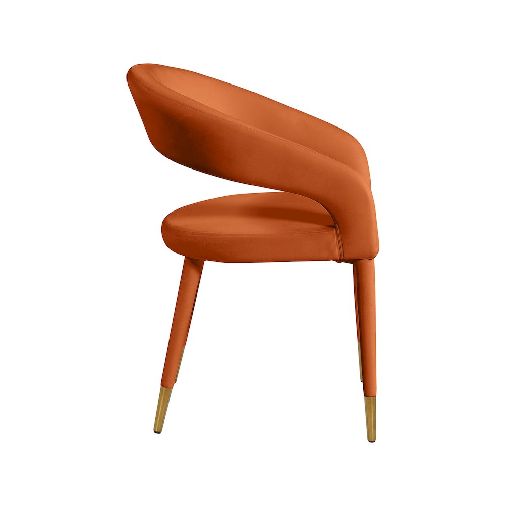 Destiny Cognac Velvet Dining Chair