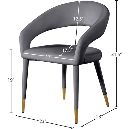 Destiny Grey Velvet Dining Chair