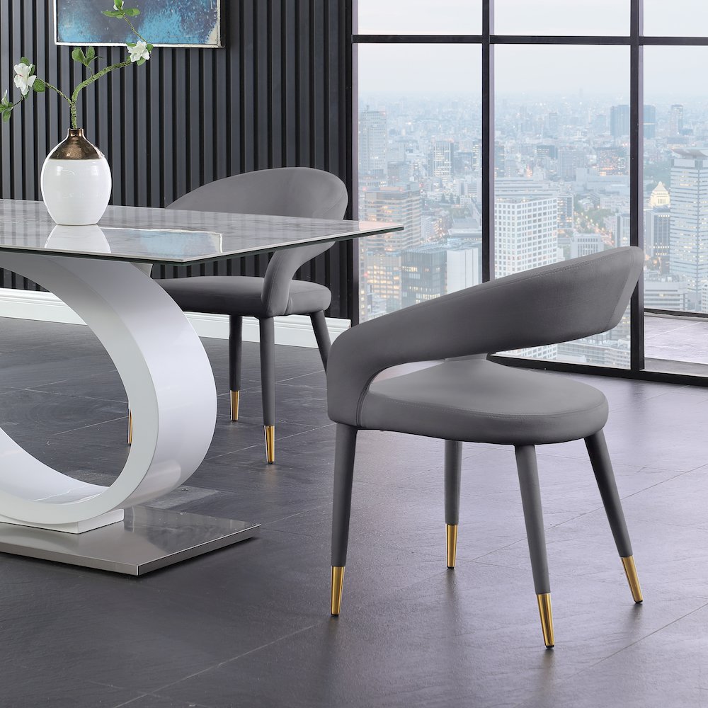 Destiny Grey Velvet Dining Chair