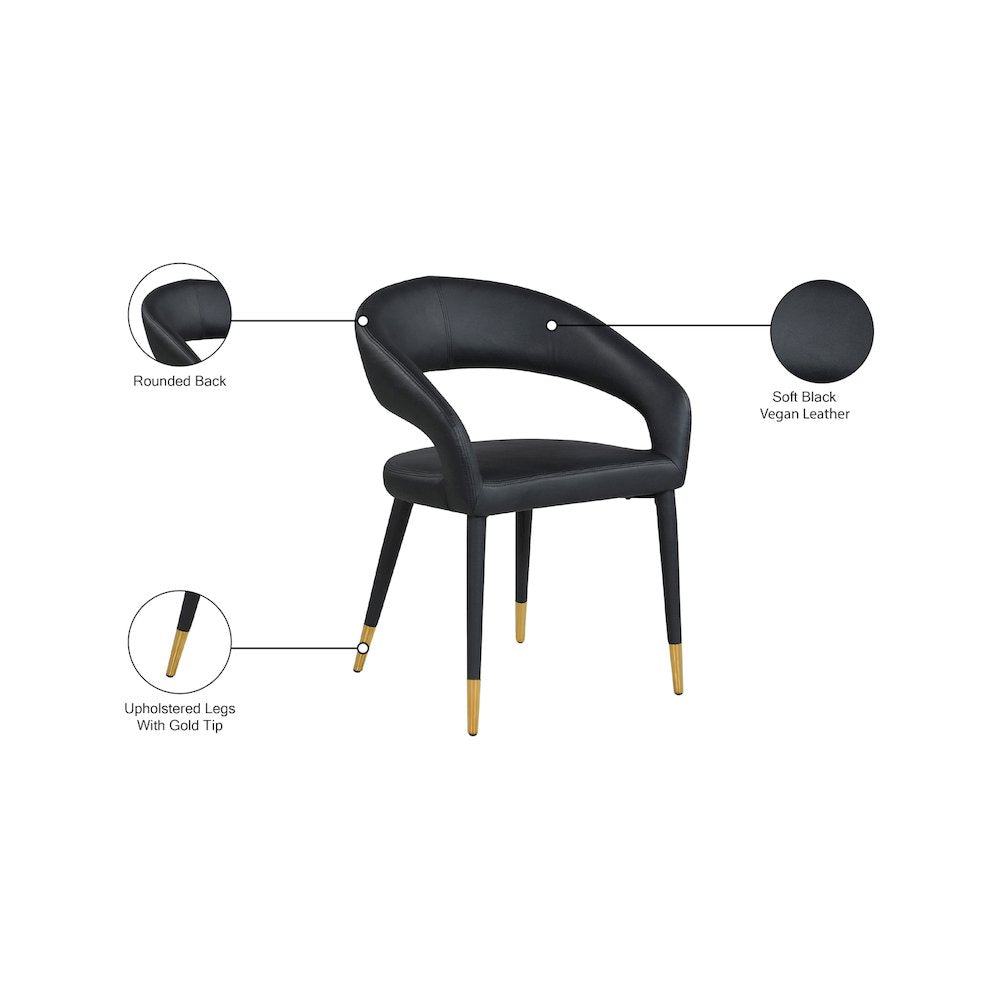Destiny Black Vegan Leather Dining Chair