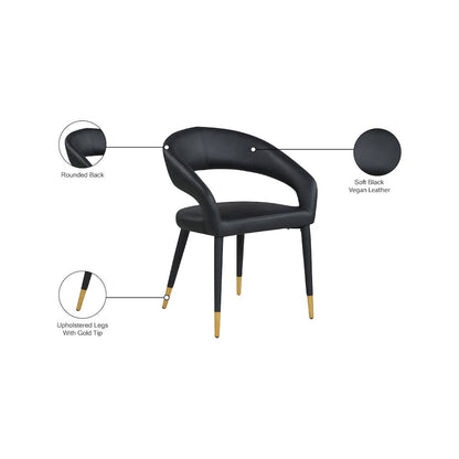 Destiny Black Vegan Leather Dining Chair