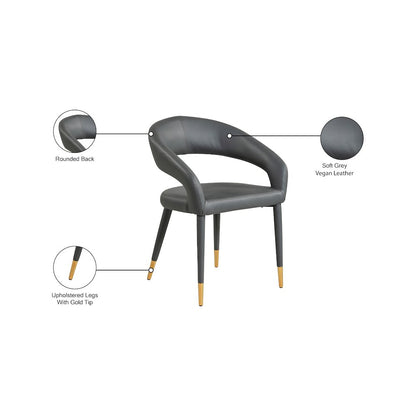 Destiny Grey Vegan Leather Dining Chair