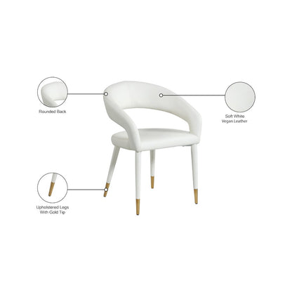 Destiny White Vegan Leather Dining Chair
