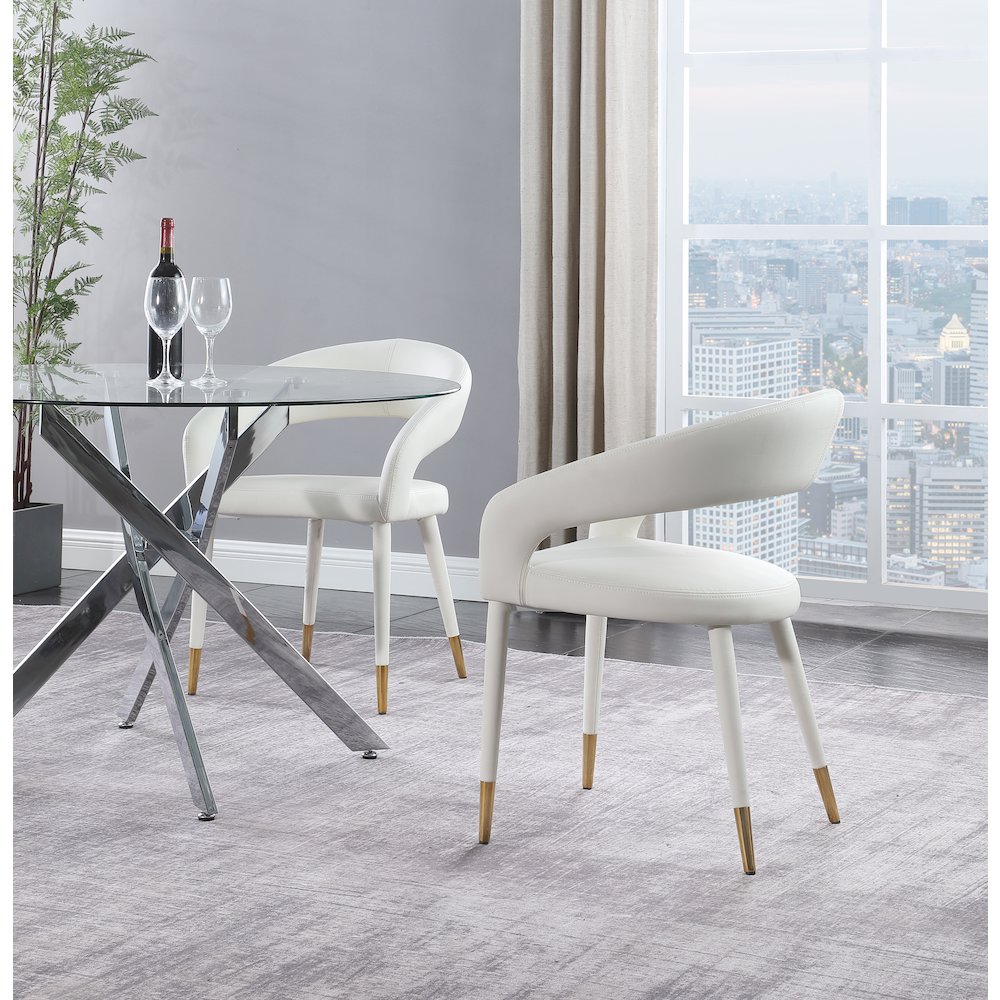Destiny White Vegan Leather Dining Chair