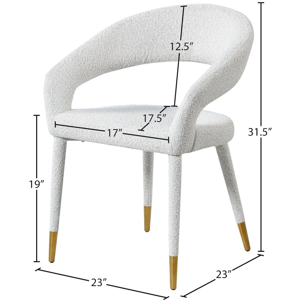 Destiny Cream Boucle Fabric Dining Chair