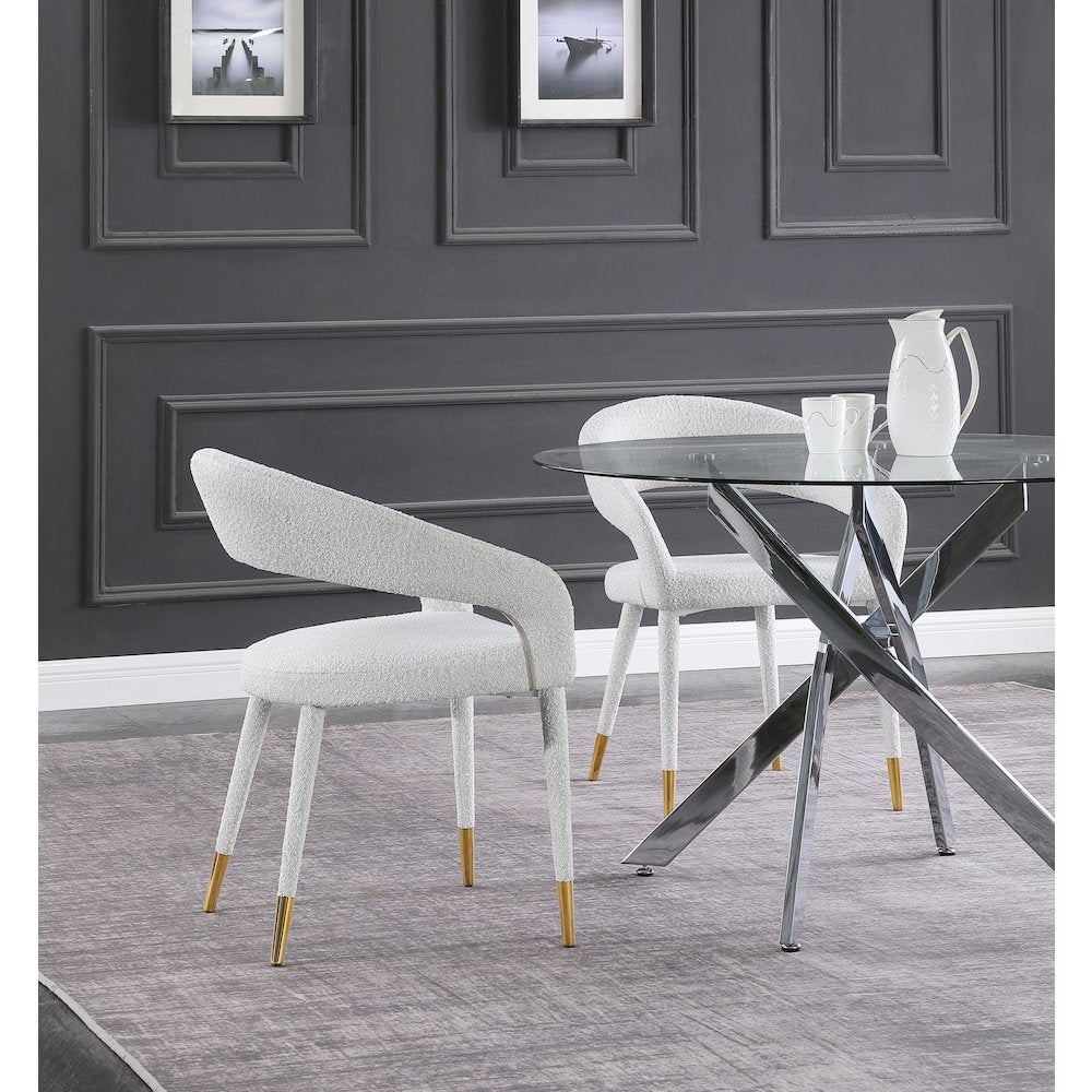 Destiny Cream Boucle Fabric Dining Chair
