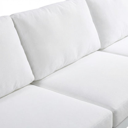 White Fabric Outdoor Patio Modular Sofa, Contemporary Style, Comfortable Back
