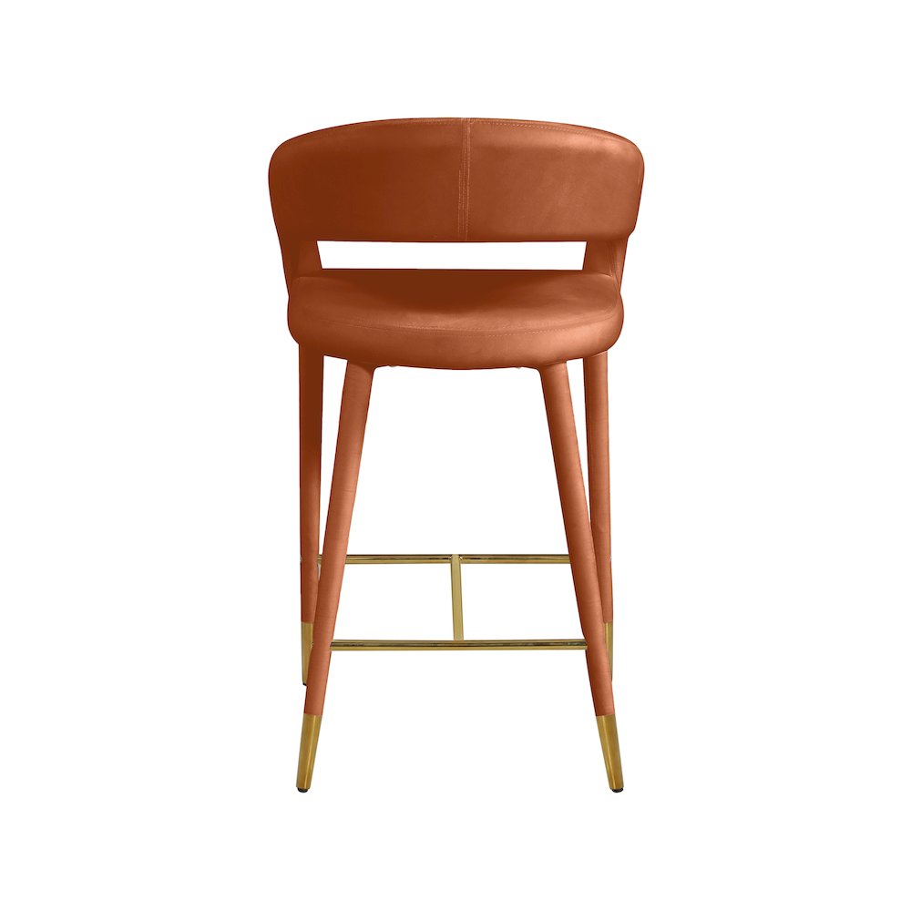 Destiny Cognac Velvet Stool