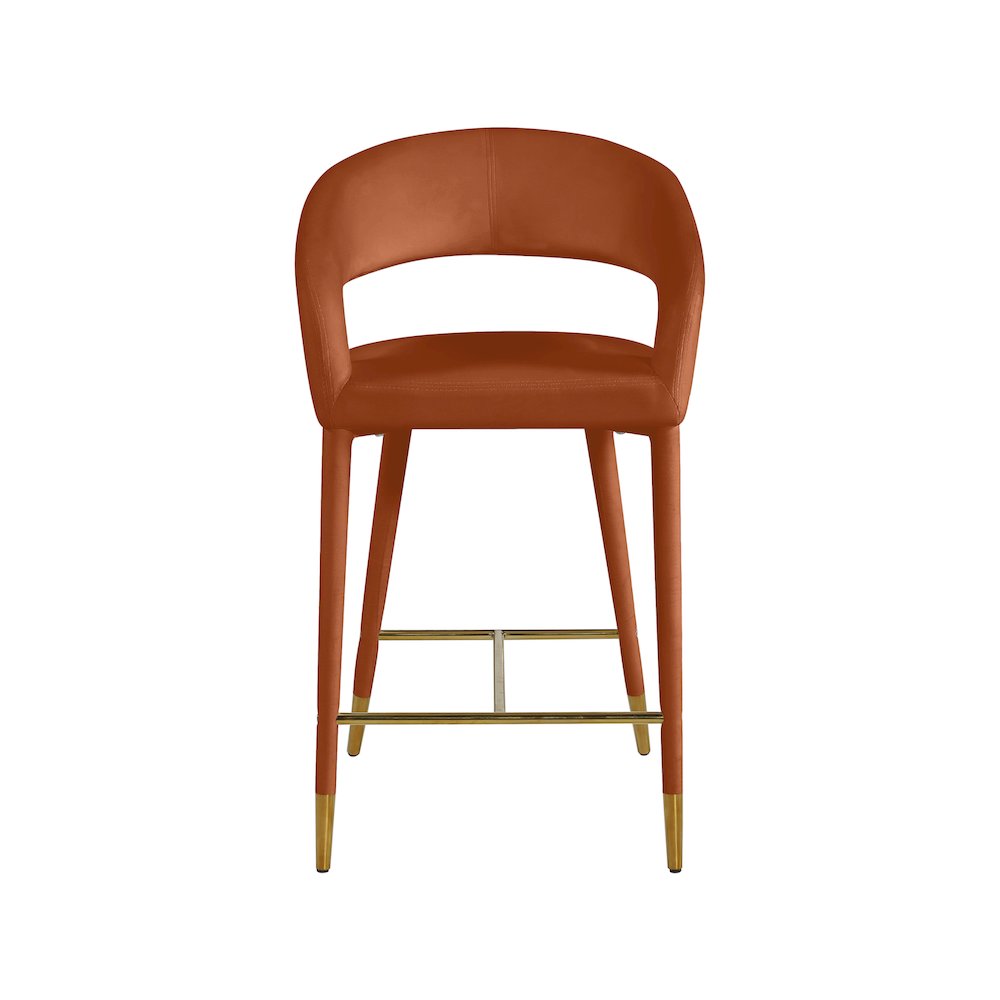 Destiny Cognac Velvet Stool