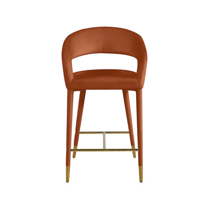 Destiny Cognac Velvet Stool