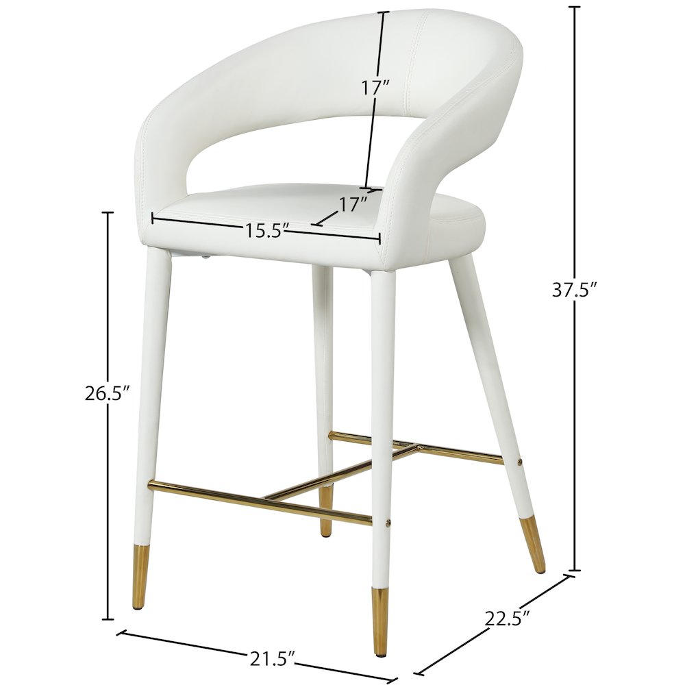 Destiny Cream Velvet Stool