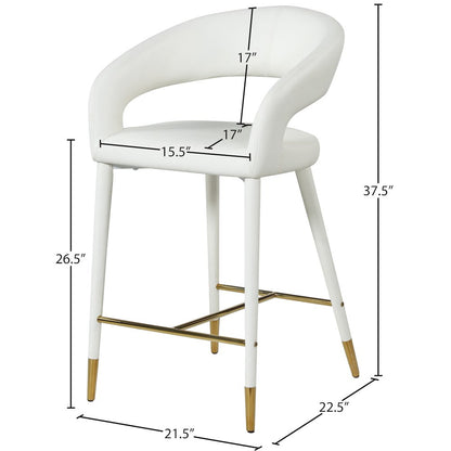 Destiny Cream Velvet Stool
