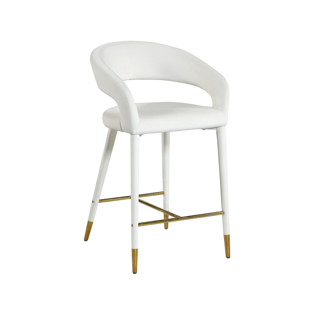 Destiny Cream Velvet Stool