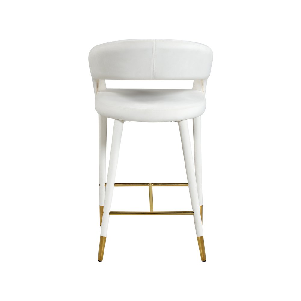 Destiny Cream Velvet Stool