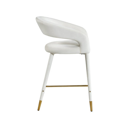 Destiny Cream Velvet Stool