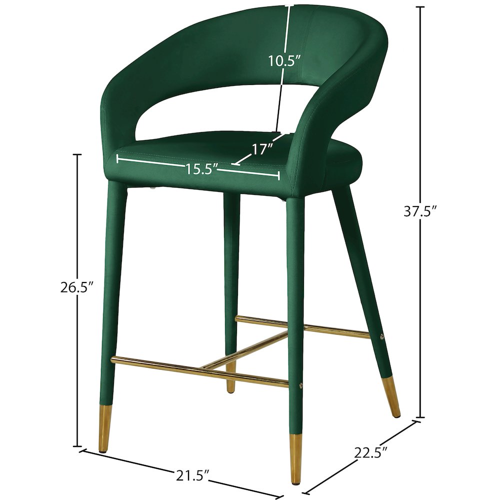 Destiny Green Velvet Stool