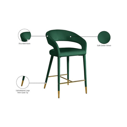 Destiny Green Velvet Stool
