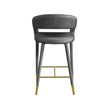 Destiny Grey Velvet Stool