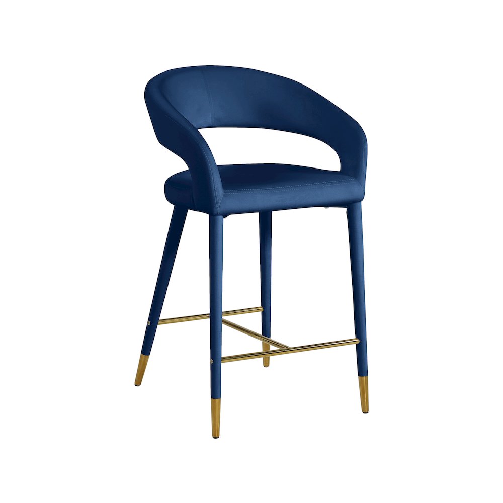 Destiny Navy Velvet Stool
