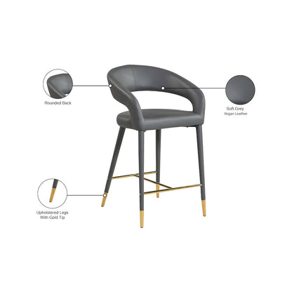 Destiny Grey Vegan Leather Stool