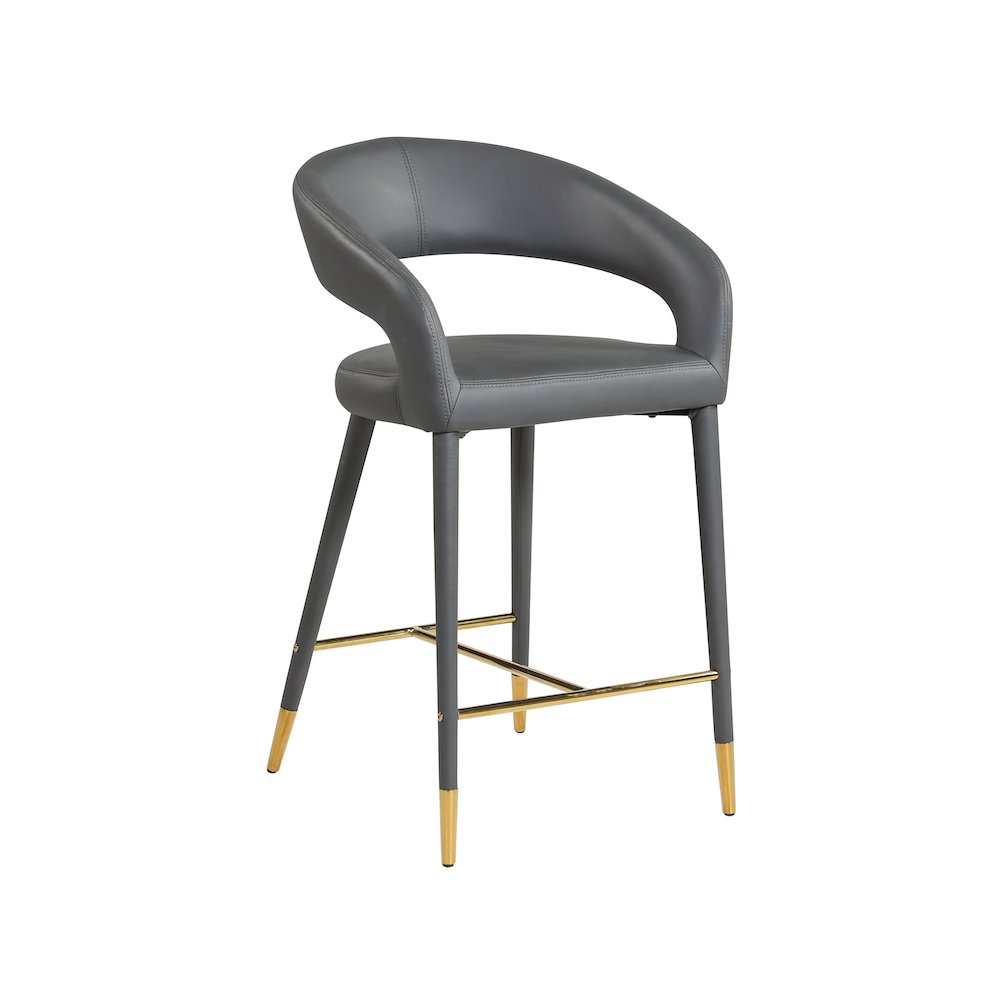 Destiny Grey Vegan Leather Stool