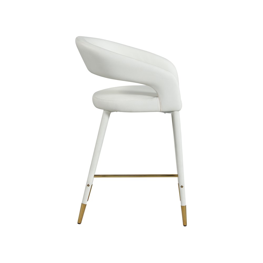 Destiny White Vegan Leather Stool
