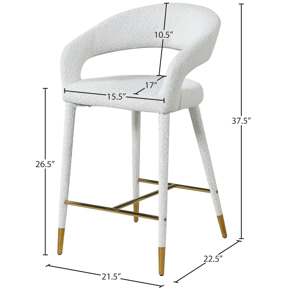 Destiny Cream Fabric Stool
