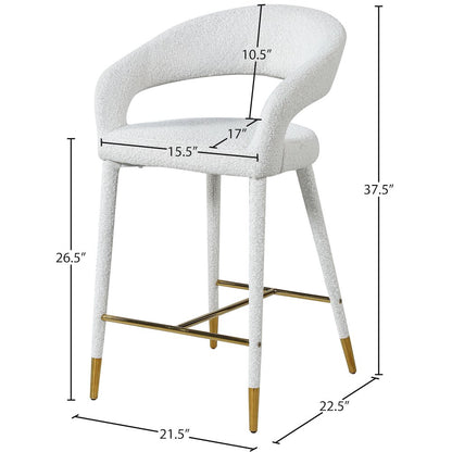 Destiny Cream Fabric Stool