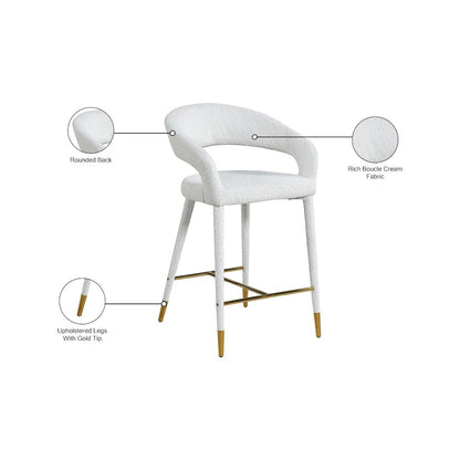 Destiny Cream Fabric Stool