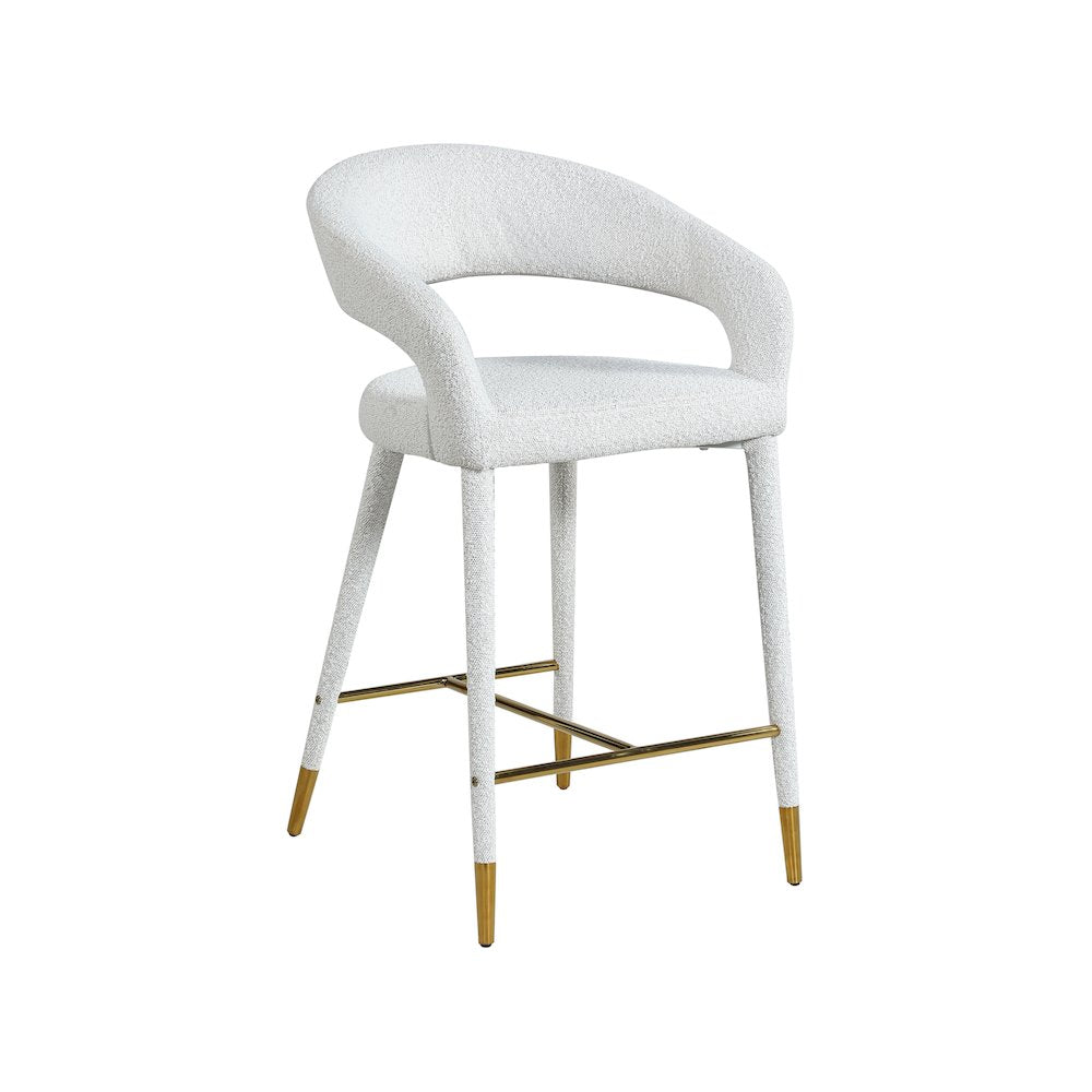 Destiny Cream Fabric Stool