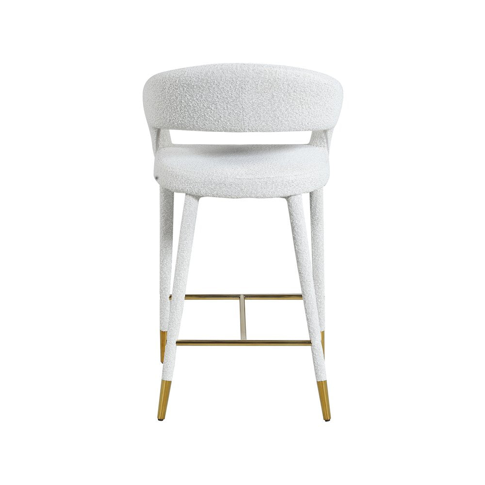 Destiny Cream Fabric Stool