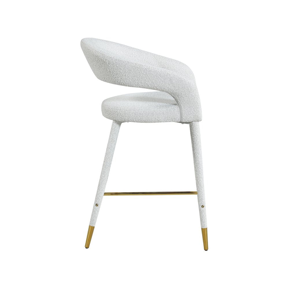 Destiny Cream Fabric Stool