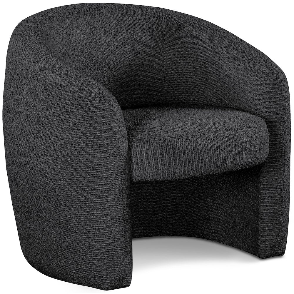 Acadia Black Boucle Fabric Accent Chair