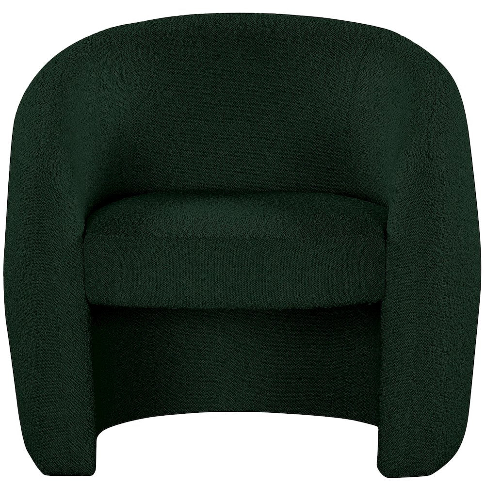 Acadia Green Boucle Fabric Accent Chair