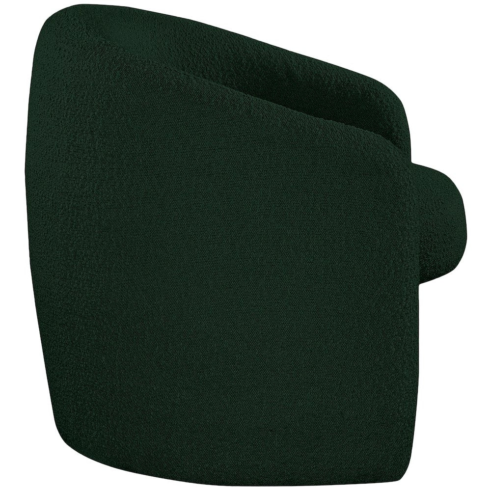 Acadia Green Boucle Fabric Accent Chair