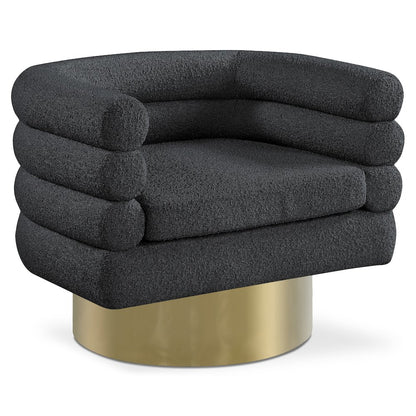 Tessa Black Boucle Fabric Accent Chair