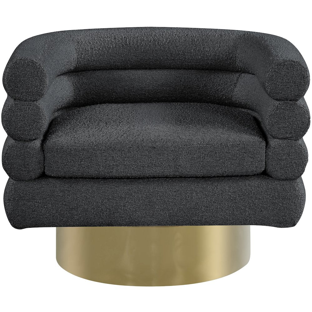 Tessa Black Boucle Fabric Accent Chair