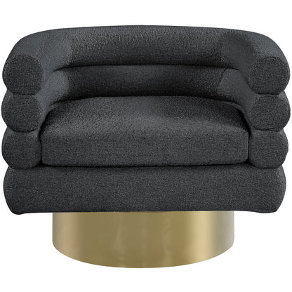 Tessa Black Boucle Fabric Accent Chair