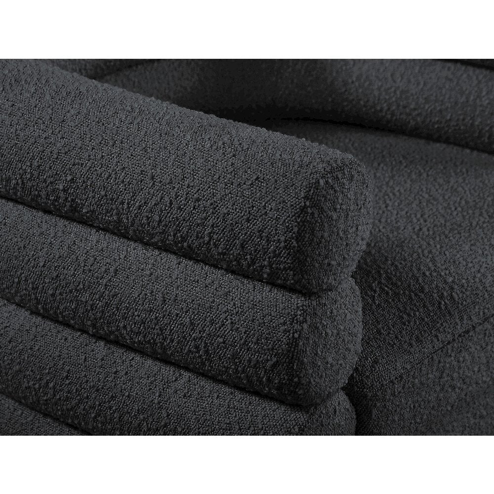 Tessa Black Boucle Fabric Accent Chair