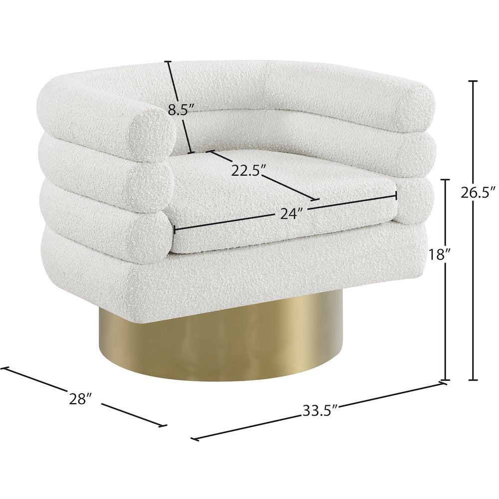 Tessa Cream Boucle Fabric Accent Chair