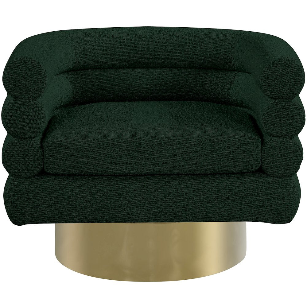 Tessa Green Boucle Fabric Accent Chair