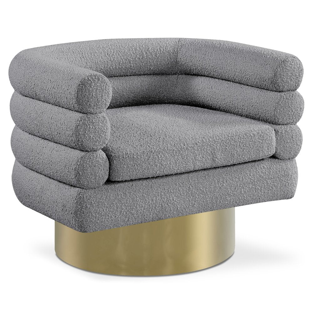 Tessa Grey Boucle Fabric Accent Chair
