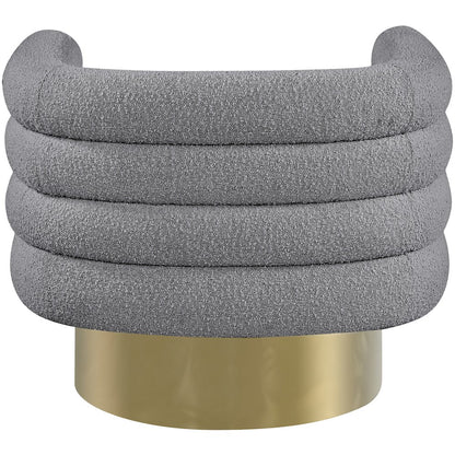 Tessa Grey Boucle Fabric Accent Chair