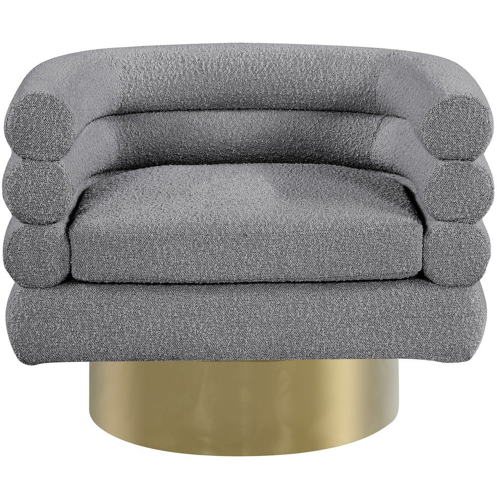 Tessa Grey Boucle Fabric Accent Chair